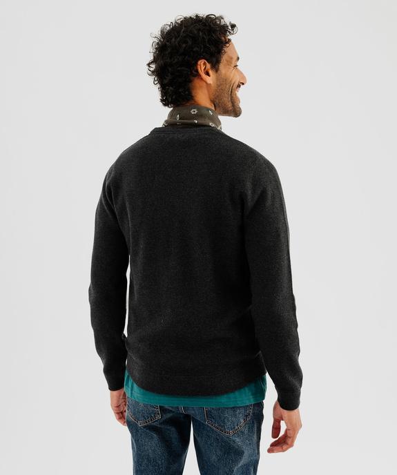Pull col rond en coton uni homme vue8 - GEMO (HOMME) - GEMO