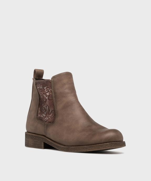 Boots avec empiècement fleuri avec doublure chaude femme - Emilia Rosa - EMILIA ROSA Boots avec empiècement fleuri avec doublure chaude femme - Emilia Rosa vue2 - EMILIA ROSA - GEMO