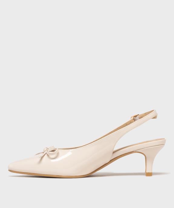 Escarpins vernis kitten heels à bout pointu et talon ouvert femme vue3 - FOLLOW ME - GEMO