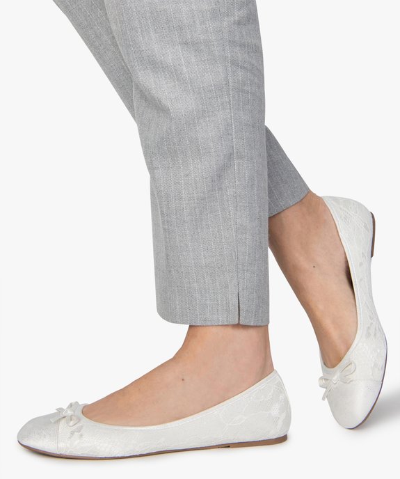 Ballerines femme pailletées en toile imitation dentelle vue1 - GEMO(URBAIN) - GEMO