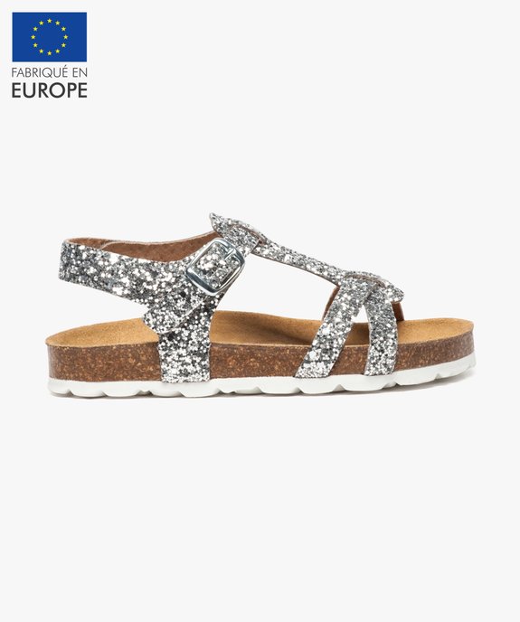 Sandales en cuir à paillettes vue1 - GEMO (ENFANT) - GEMO