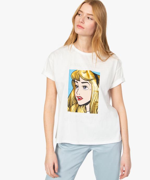 Tee-shirt femme à manches courtes avec message - Disney vue1 - DISNEY DTR - GEMO