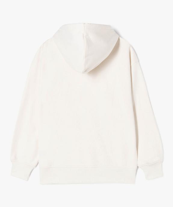 Sweat zippé à capuche coupe large fille vue4 - GEMO (JUNIOR) - GEMO