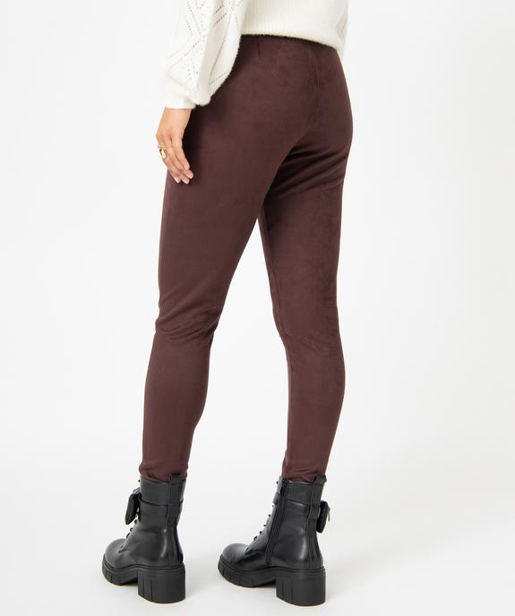 Pantalon femme en suédine avec boutons fantaisie vue3 - GEMO(FEMME PAP) - GEMO