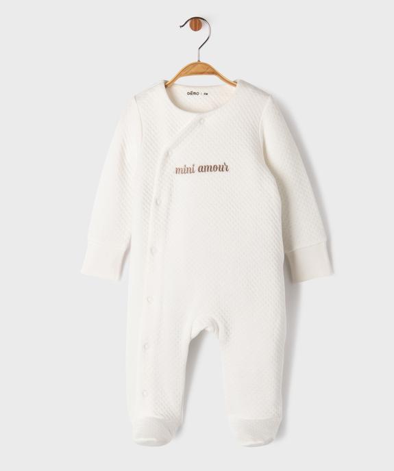 Pyjama dors-bien à ouverture devant avec moufles intégrées bébé vue1 - GEMO(BB COUCHE) - GEMO