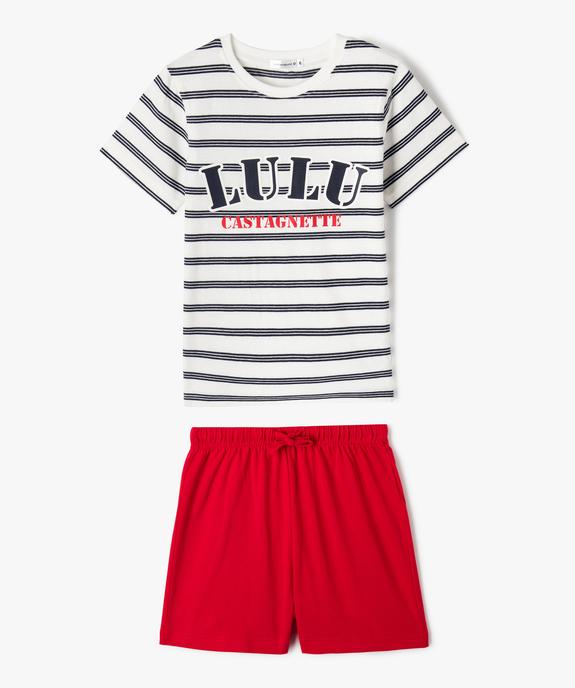 Pyjashort avec haut rayé garçon - LuluCastagnette vue1 - LULUCASTAGNETTE - GEMO