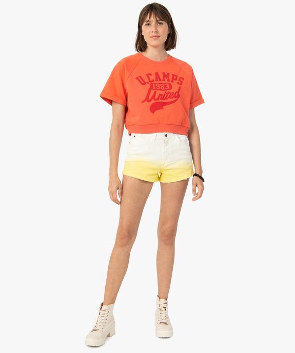 Sweat femme court à manches courtes – Camps United vue5 - CAMPS UNITED - GEMO