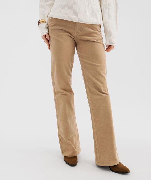 Pantalon flare en velours fines côtes à pont femme - LuluCastagnette vue2 - LULUCASTAGNETTE - GEMO