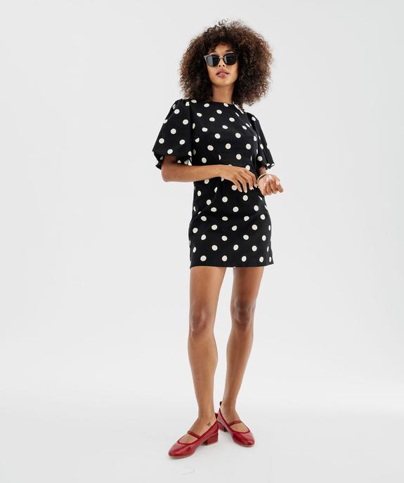 Robe courte à pois et manches courtes bouffantes vue7 - GEMO(FEMME PAP) - GEMO