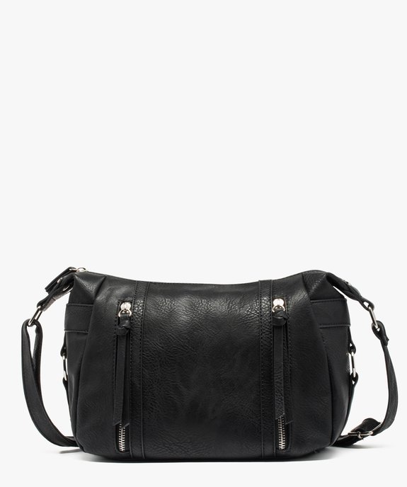 Sac femme forme besace multipoche avec zips décoratifs vue1 - GEMO (ACCESS) - GEMO