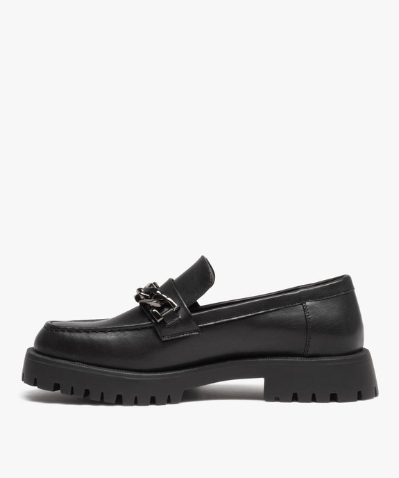 Mocassins femme unis à semelle crantée débordante vue4 - GEMO (CASUAL) - GEMO