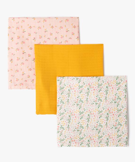 Lange à motifs fleurs en gaze de coton bébé (lot de 3) vue1 - GEMO(BB COUCHE) - GEMO