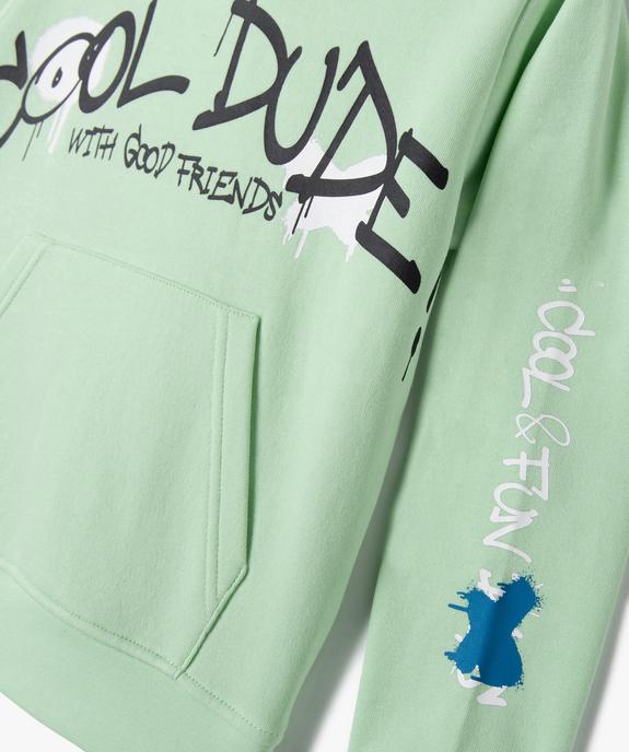 Sweat à capuche avec inscriptions garçon vue3 - GEMO 4G GARCON - GEMO