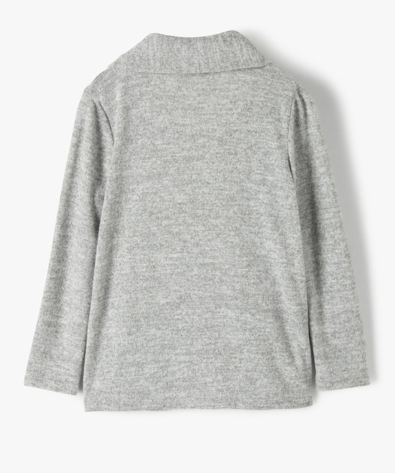 Gilet fluide porté ouvert fille en maille chinée vue3 - GEMO (ENFANT) - GEMO