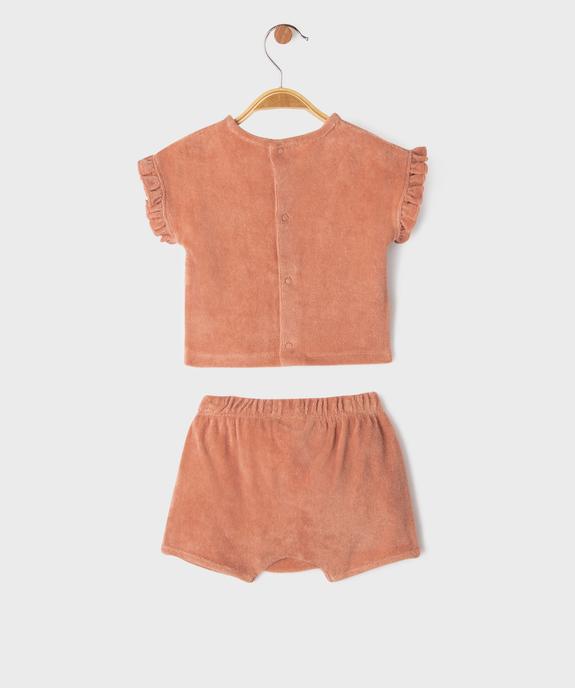 Pyjashort 2 pièces en textile éponge bébé fille vue4 - GEMO(BB COUCHE) - GEMO