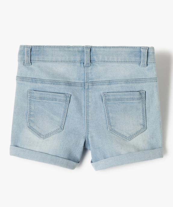 Short bébé fille en jean délavé vue3 - GEMO 4G BEBE - GEMO