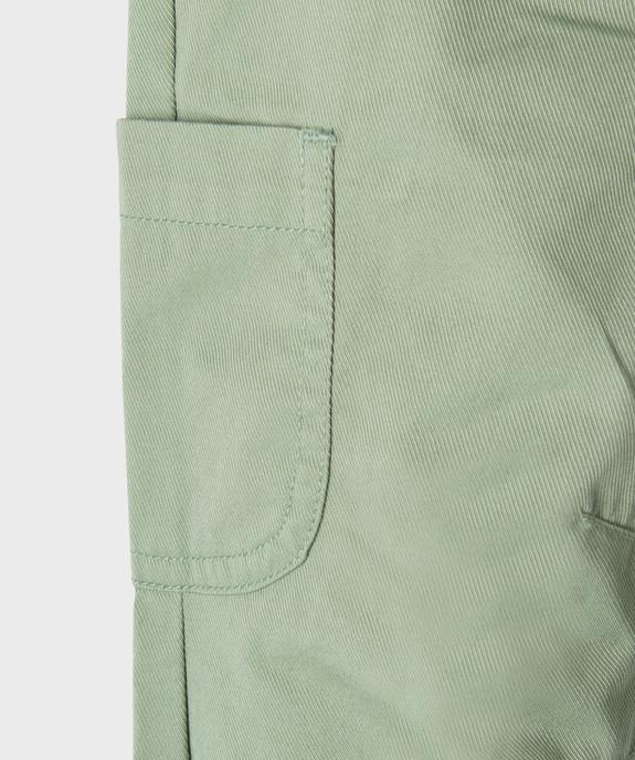 Pantalon cargo en toile de coton bébé fille vue6 - GEMO 4G BEBE - GEMO