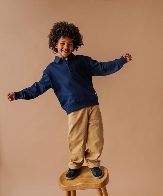 Pantalon large en coton stretch avec taille ajustable garçon vue4 - GEMO (ENFANT) - GEMO
