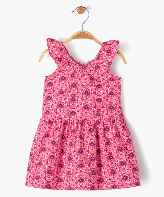 Robe fleurie avec volant sur le col bébé fille vue1 - GEMO(BEBE DEBT) - GEMO
