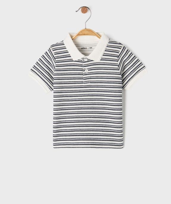 Polo manches courtes en maille fantaisie bébé garçon vue1 - GEMO(BEBE DEBT) - GEMO