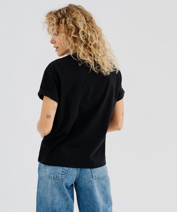 Tee-shirt manches courtes avec motif folk femme vue3 - GEMO(FEMME PAP) - GEMO