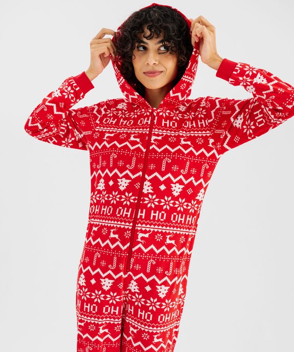 Combinaison pyjama de Noël en velours à capuche femme vue5 - GEMO(HOMWR FEM) - GEMO