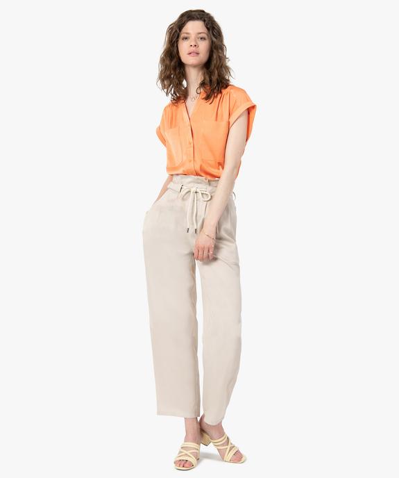 Chemise femme à manches courtes en matière satinée vue5 - GEMO(FEMME PAP) - GEMO