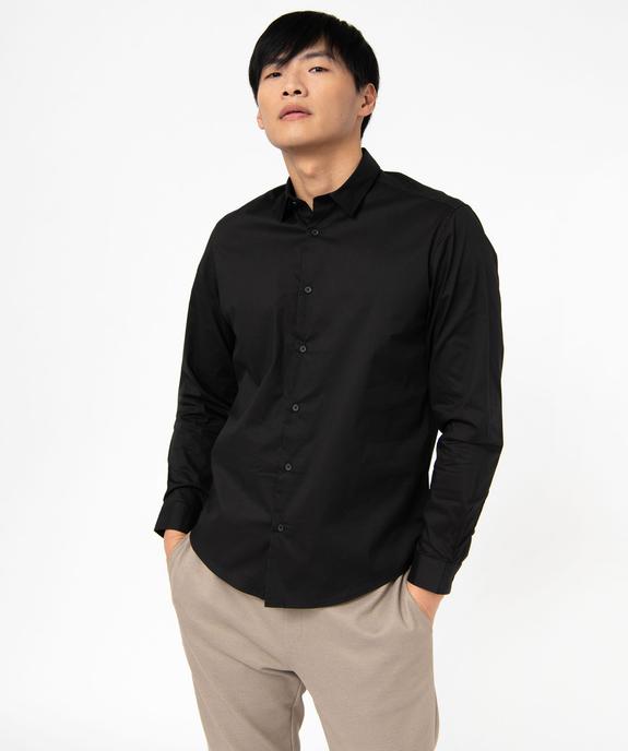 Chemise manches longues Regular fit en coton stretch homme vue2 - GEMO 4G HOMME - GEMO