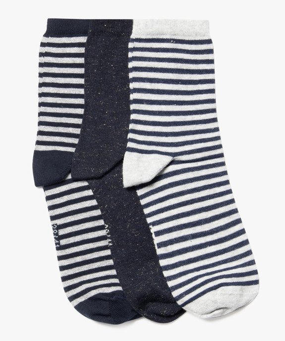 Chaussettes tige haute à détails pailletés femme (lot de 3 paires) vue1 - GEMO(HOMWR FEM) - GEMO