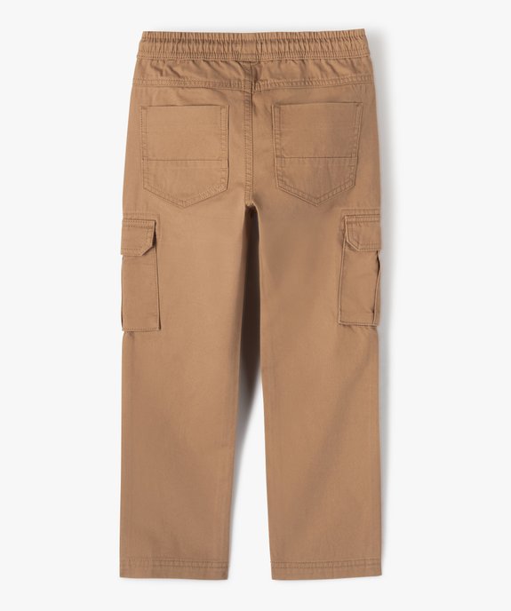 Pantalon garçon cargo à taille élastiquée vue4 - GEMO (ENFANT) - GEMO