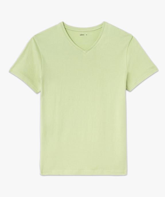Tee-shirt à manches courtes et col V homme vue4 - GEMO 4G HOMME - GEMO