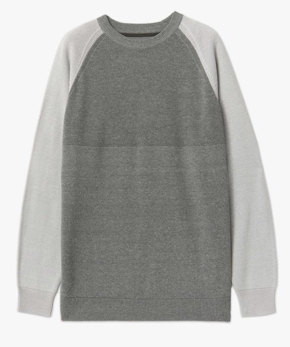 Pull homme bicolore à maille fantaisie vue4 - GEMO (HOMME) - GEMO