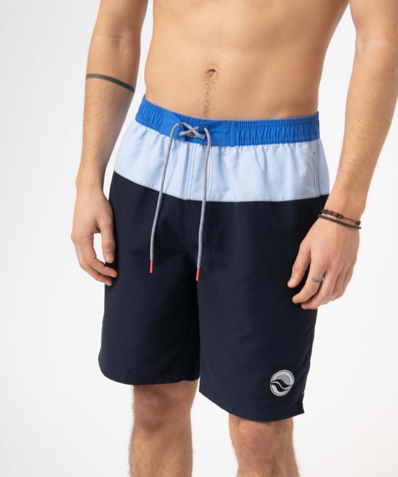 Short de bain homme à larges bandes vue2 - GEMO (PLAGE) - GEMO