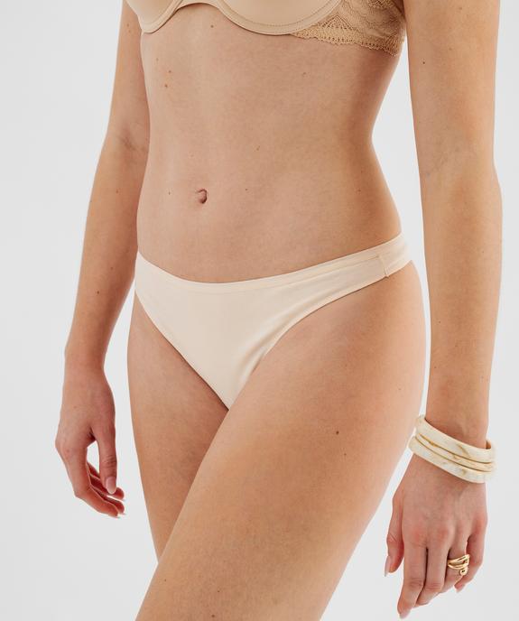 String en coton stretch uni femme (lot de 2) vue1 - GEMO 4G FEMME - GEMO