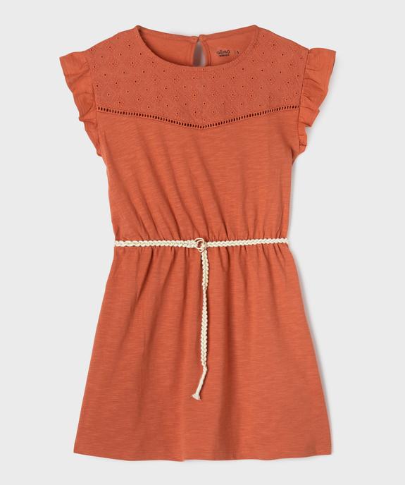 Robe fille en maille avec buste brodé et manches à volants vue11 - GEMO 4G FILLE - GEMO