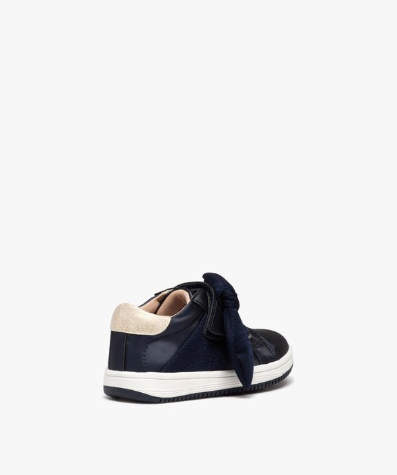 Baskets bébé fille dessus irisé avec noeud en toile vue4 - GEMO(BEBE DEBT) - GEMO