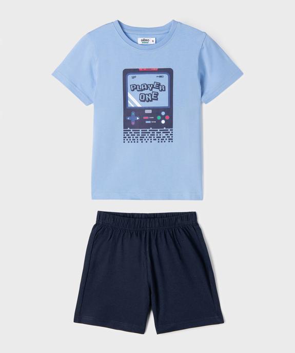 Pyjashort 2 pièces en jersey de coton imprimé garçon  vue1 - GEMO 4G GARCON - GEMO