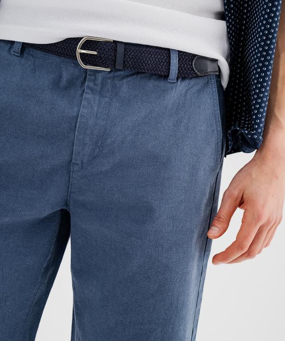 Bermuda en coton extensible coupe Regular avec ceinture tressée homme vue2 - GEMO (HOMME) - GEMO