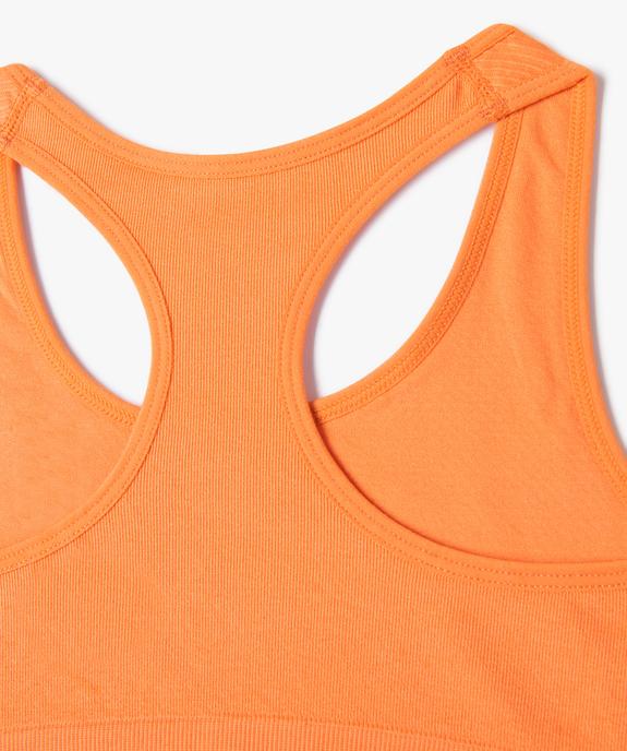Brassière dos nageur en microfibre côtelée sans coutures fille vue2 - GEMO (JUNIOR) - GEMO