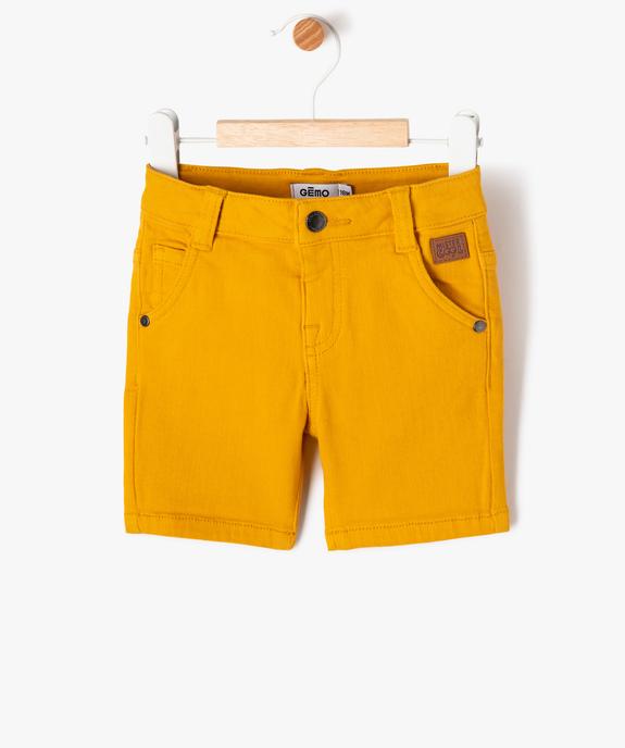 Short slim uni en toile extensible bébé garçon vue1 - GEMO(BEBE DEBT) - GEMO