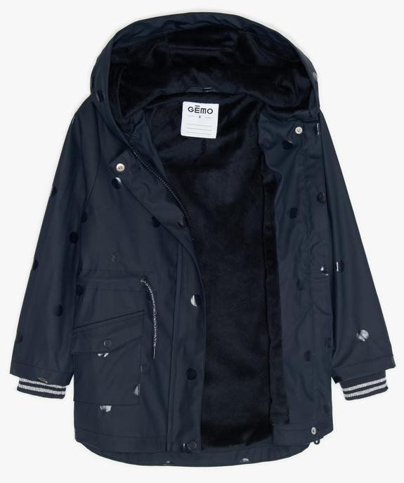 Imperméable fille déperlant à doublure chaude à pois brillant ton sur ton vue2 - GEMO (ENFANT) - GEMO