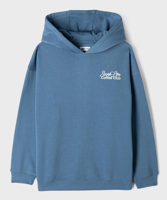 Sweat à capuche avec motif inscription brodée poitrine et dos garçon vue1 - GEMO 4G GARCON - GEMO
