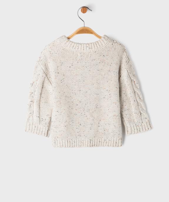 Pull en maille chinée bébé garçon vue3 - GEMO(BEBE DEBT) - GEMO