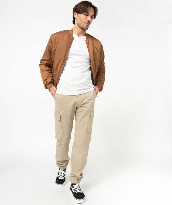 Tee-shirt à manches courtes et col tunisien homme vue5 - GEMO (HOMME) - GEMO
