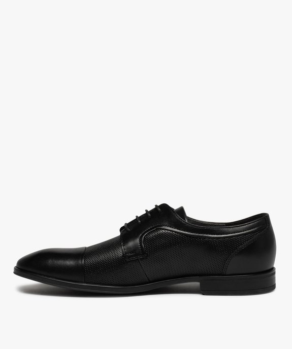 Derbies homme dessus cuir uni perforé - Tanéo vue3 - TANEO - GEMO