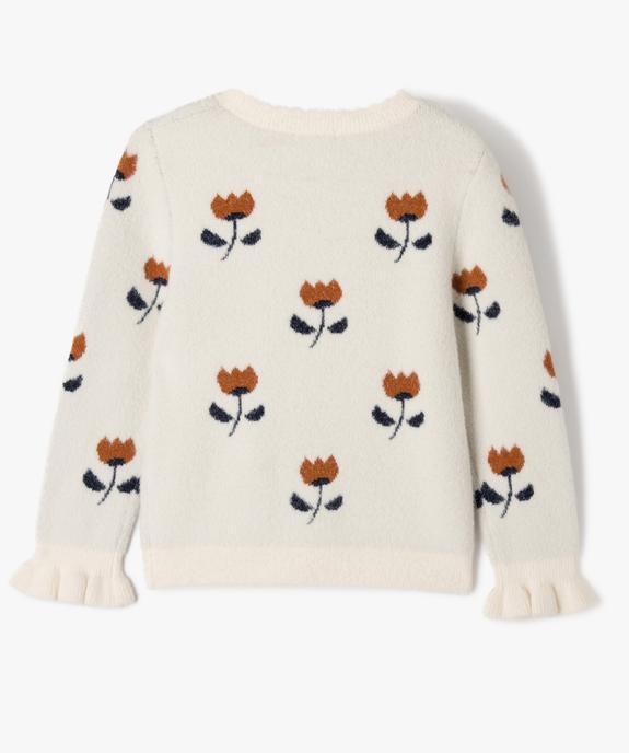 Pull douillet à motifs fleuris fille - LuluCastagnette vue4 - LULUCASTAGNETTE - GEMO