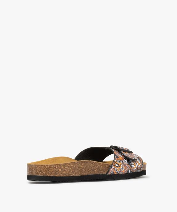 Mules femme à talon plat avec bride ajustable à motifs vue4 - GEMO 4G FEMME - GEMO