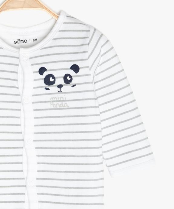 Pyjama bébé garçon à rayures avec motif panda vue2 - GEMO 4G BEBE - GEMO