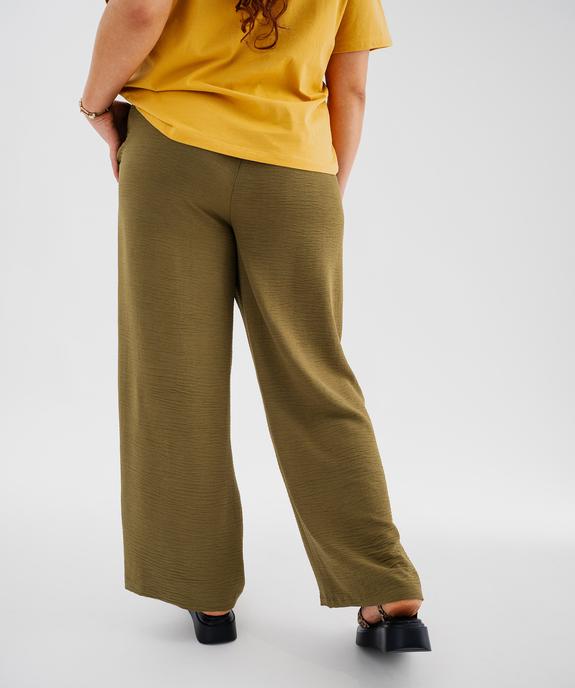 Pantalon large et fluide en maille froissée femme grande taille vue3 - GEMO 4G GT - GEMO
