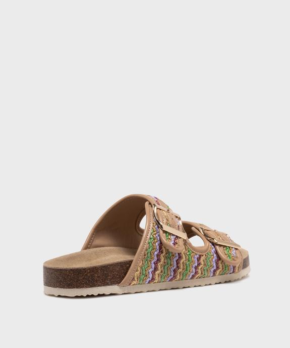 Sandales 2 brides effet raphia femme - Valentina Baldano vue4 - VALENTINA BALDA - GEMO